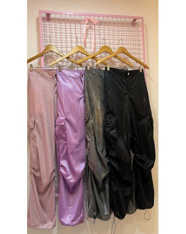 CALÇA CARGO METALIZADA 